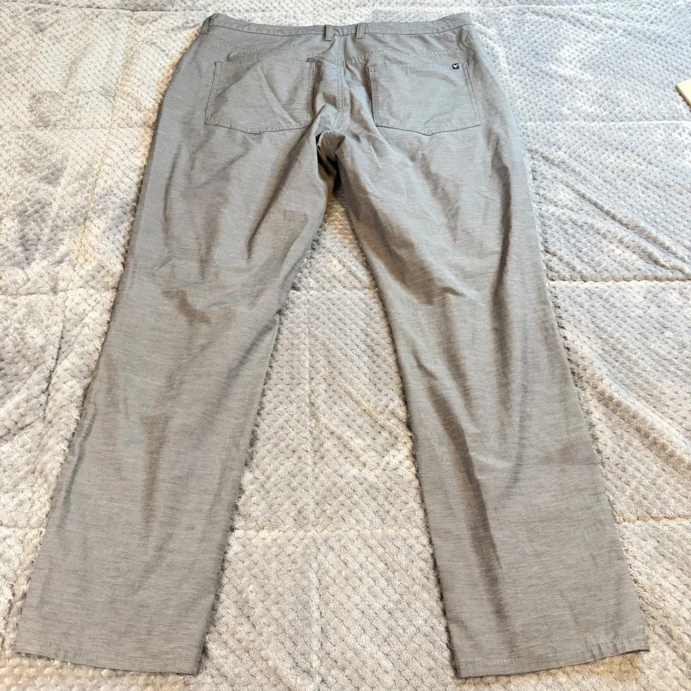 Callaway Mens Grey Micro Stripe 5-Pocket Golf Pants 36x30 Performance Trousers